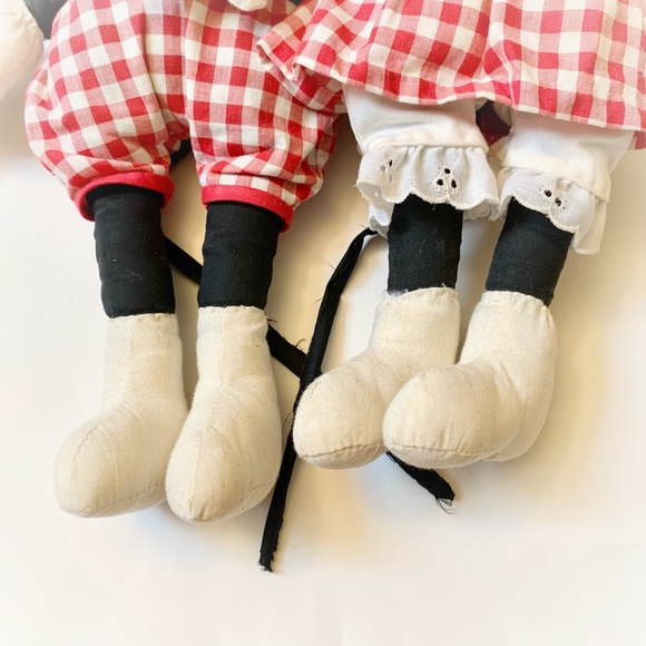 Vintage Handmade Mickey and Minnie Mouse Plush Dolls True Vintage - Picture 14 of 16